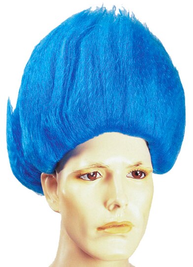 The Costume Center; The Costume Center Sea Blue Troll Wig Men Adult Halloween Costume Accessory; Category:Masks; Image:1